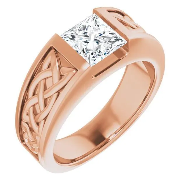 Fire Brilliance Rings Matthew PrincessSquare Moissanite Design Channel Ring