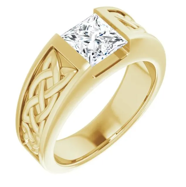 Fire Brilliance Rings Matthew PrincessSquare Moissanite Design Channel Ring
