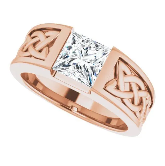 Fire Brilliance Rings Matthew PrincessSquare Moissanite Design Channel Ring