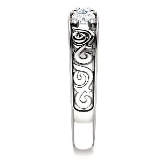 Fire Brilliance Rings Matthew Round 3 Stone Wedding Vintage Ring