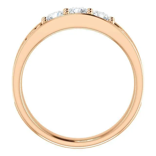 Fire Brilliance Rings Matthew Round 3 Stone Wedding Vintage Ring