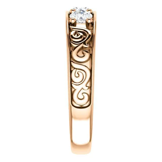 Fire Brilliance Rings Matthew Round 3 Stone Wedding Vintage Ring