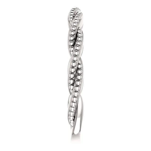 Fire Brilliance Rings Primrose Infinity Beaded Stackable Band