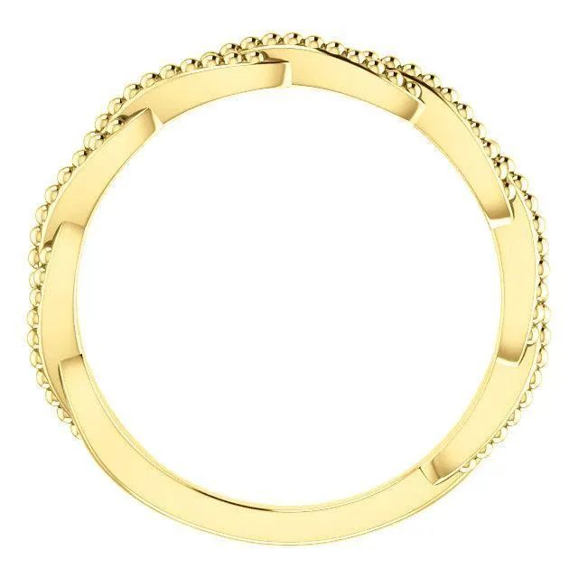 Fire Brilliance Rings Primrose Infinity Beaded Stackable Band