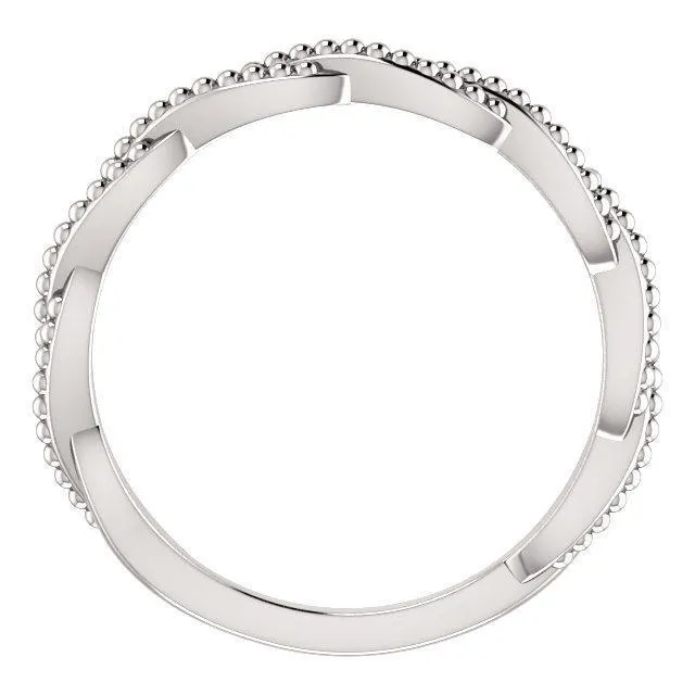 Fire Brilliance Rings Primrose Infinity Beaded Stackable Band