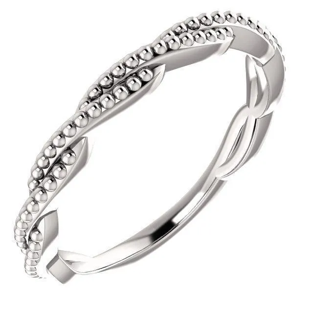 Fire Brilliance Rings Primrose Infinity Beaded Stackable Band