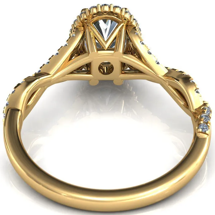 Fire Brilliance Rings Sacha Oval Center Stone 4 Prong 12 Micropav Infinity Shank Engagement Ring