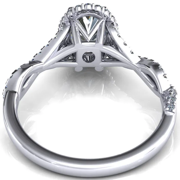 Fire Brilliance Rings Sacha Oval Center Stone 4 Prong 12 Micropav Infinity Shank Engagement Ring