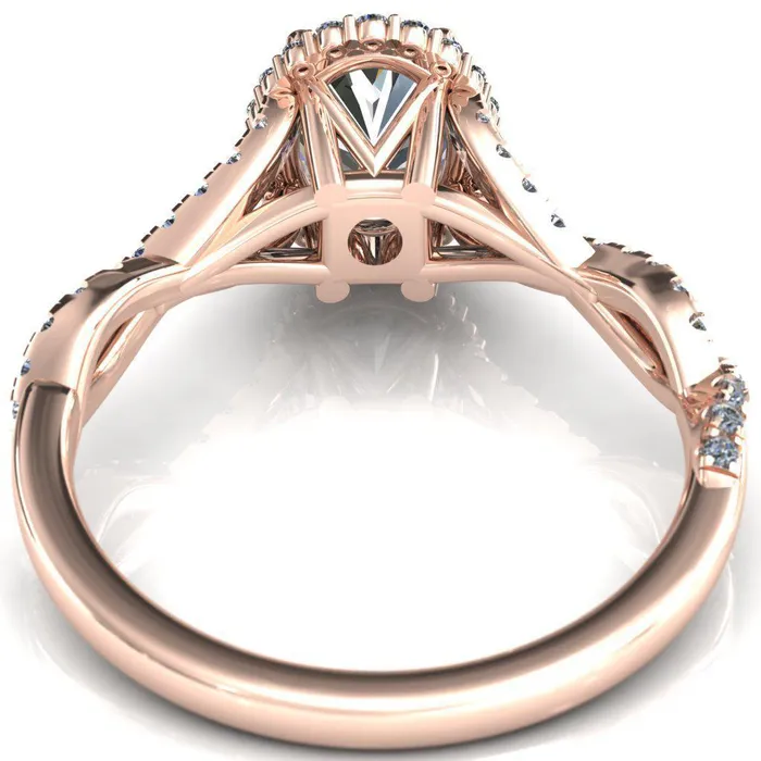 Fire Brilliance Rings Sacha Oval Center Stone 4 Prong 12 Micropav Infinity Shank Engagement Ring
