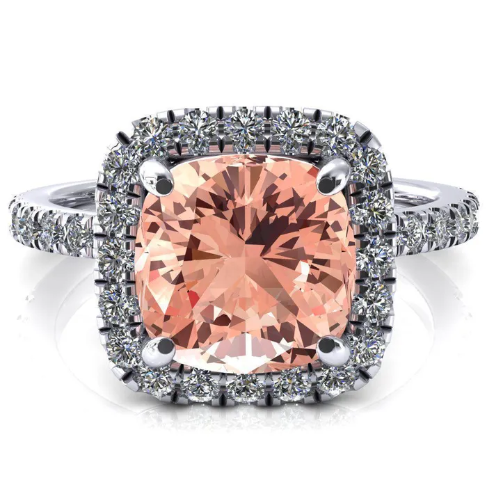 Fire Brilliance Rings Talia Cushion Champagne Sapphire 4 Prong Halo 58 Micropave Engagement Ring Fire Brilliance Rings Talia Cushion Champagne Sapphire 4 Prong Halo 58 Micropave Engagement Ring