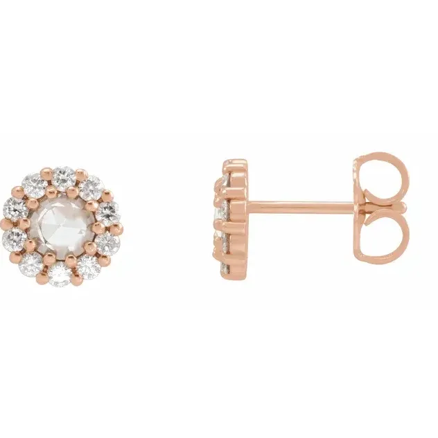 Fire Brilliance Rose Cut Moissanite 4 Prong 15 CTW Diamond Earrings Earrings Fire Brilliance Rose Cut Moissanite 4 Prong 15 CTW Diamond Earrings Earrings
