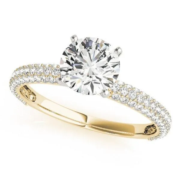 Fire Brilliance Soleil Round Center Stone 4 Prong 34 Eternity Diamond Accent Ring Rings Fire Brilliance Soleil Round Center Stone 4 Prong 34 Eternity Diamond Accent Ring Rings