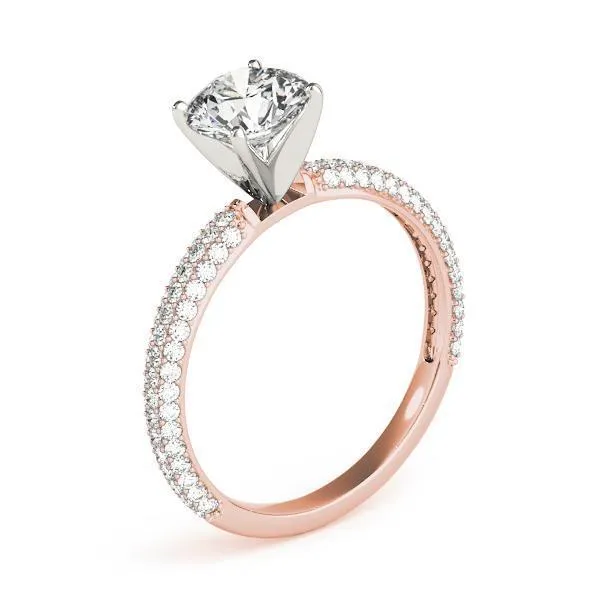 Fire Brilliance Soleil Round Center Stone 4 Prong 34 Eternity Diamond Accent Ring Rings