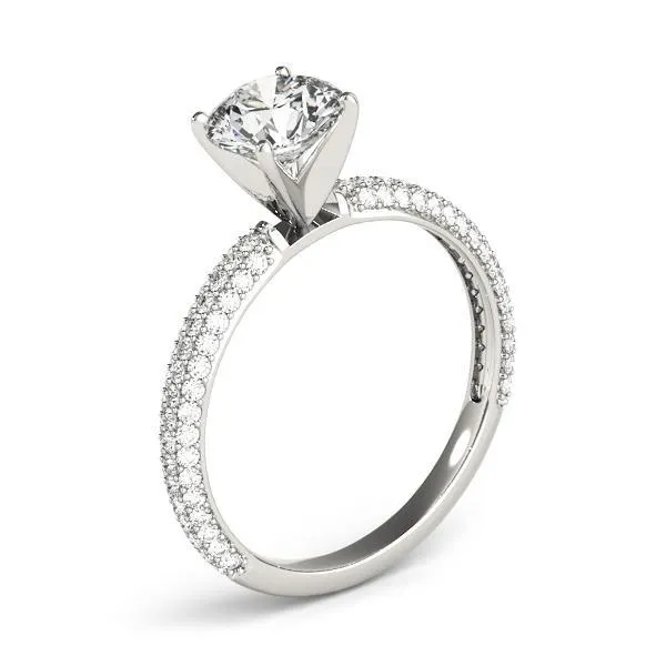 Fire Brilliance Soleil Round Center Stone 4 Prong 34 Eternity Diamond Accent Ring Rings