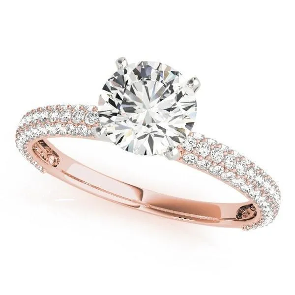 Fire Brilliance Soleil Round Center Stone 4 Prong 34 Eternity Diamond Accent Ring Rings