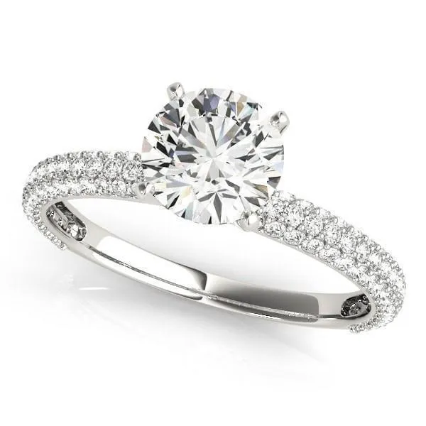 Fire Brilliance Soleil Round Center Stone 4 Prong 34 Eternity Diamond Accent Ring Rings