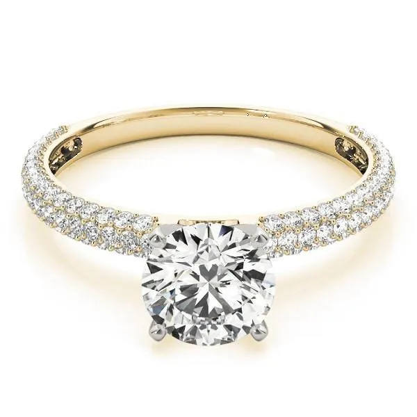 Fire Brilliance Soleil Round Center Stone 4 Prong 34 Eternity Diamond Accent Ring Rings