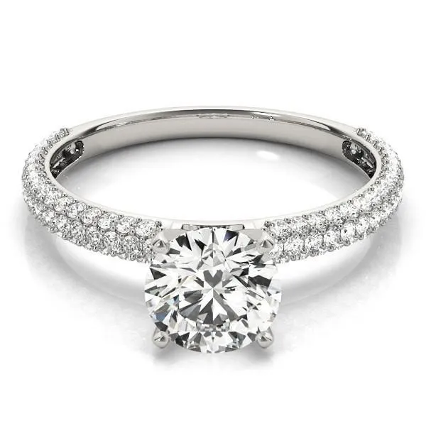 Fire Brilliance Soleil Round Center Stone 4 Prong 34 Eternity Diamond Accent Ring Rings