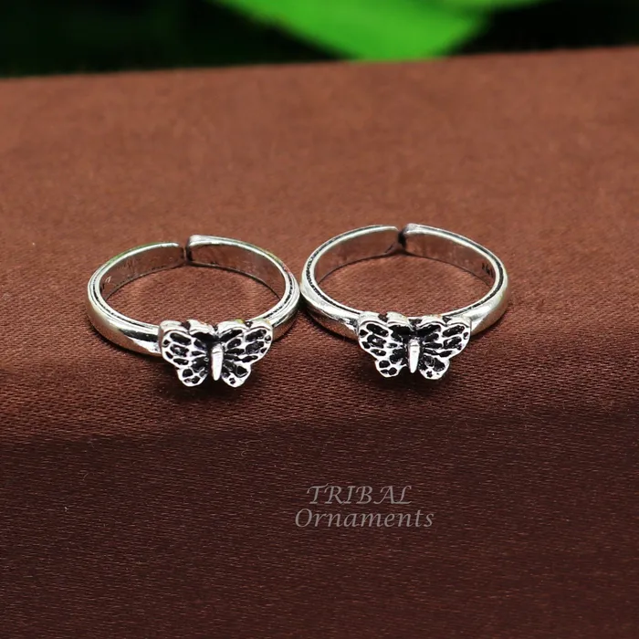 Floral design vintage style handmade 925 sterling silver adjustable toe ring band for brides or girls best personalized jewelry ytr77 TRIBALORNAMENT Rings Floral design vintage style handmade 925 sterling silver adjustable toe ring band for brides or girls best personalized jewelry ytr77 TRIBALORNAMENT Rings