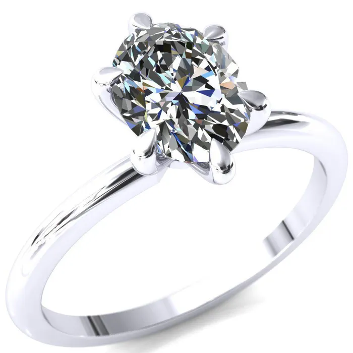 Gracey Oval Center Stone 6Claw Prong Engagement Ring Fire Brilliance Rings Gracey Oval Center Stone 6Claw Prong Engagement Ring Fire Brilliance Rings