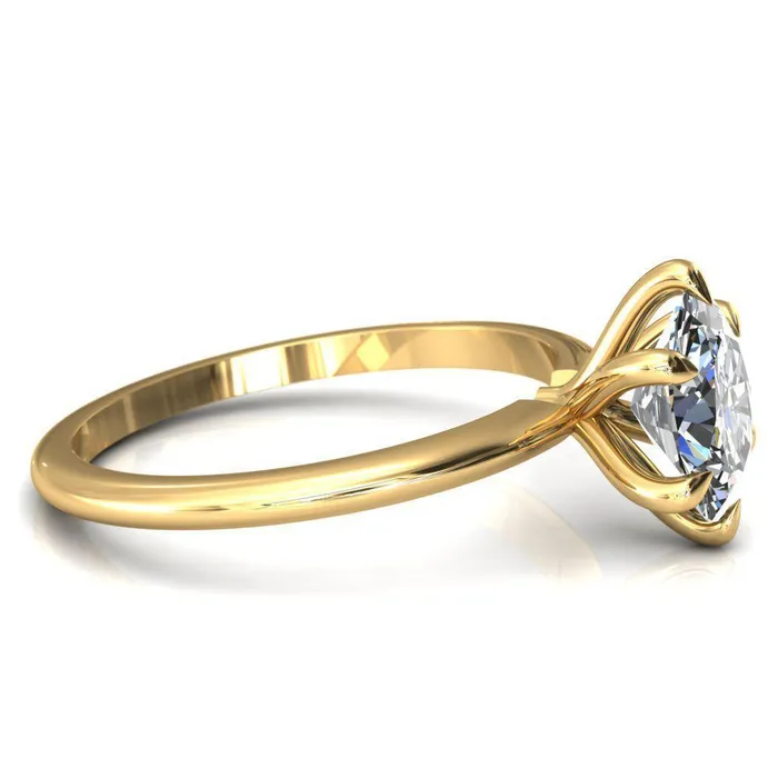 Gracey Oval Center Stone 6Claw Prong Engagement Ring Fire Brilliance Rings