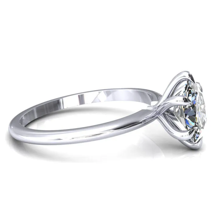 Gracey Oval Center Stone 6Claw Prong Engagement Ring Fire Brilliance Rings