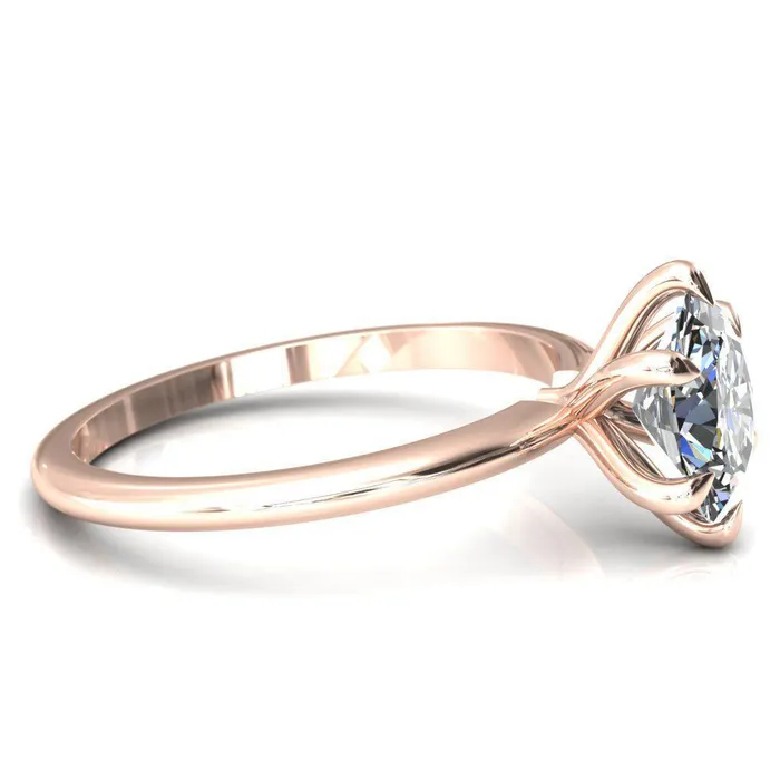 Gracey Oval Center Stone 6Claw Prong Engagement Ring Fire Brilliance Rings