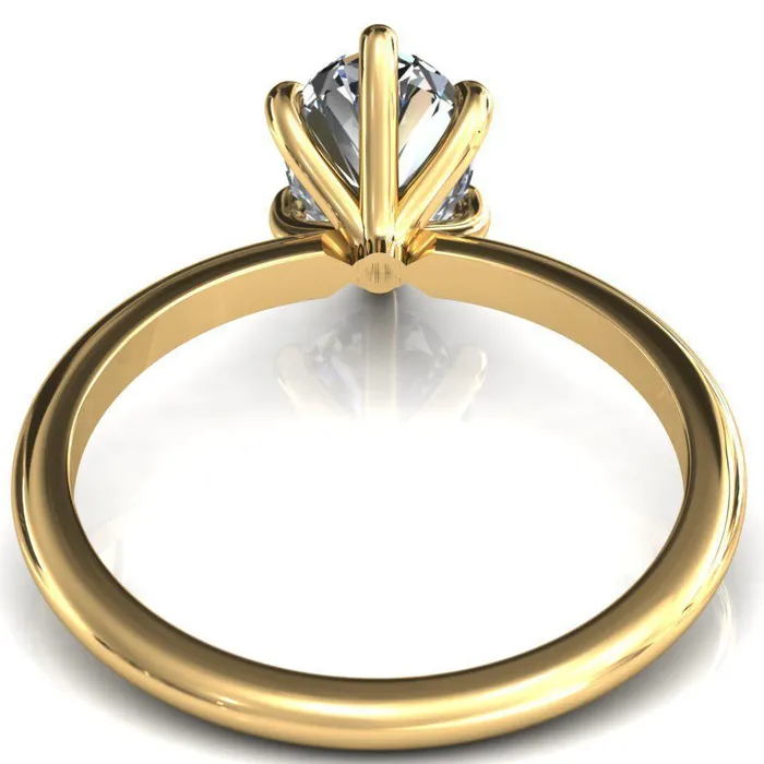 Gracey Oval Center Stone 6Claw Prong Engagement Ring Fire Brilliance Rings