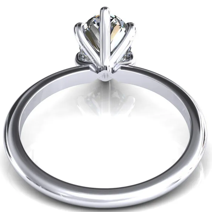 Gracey Oval Center Stone 6Claw Prong Engagement Ring Fire Brilliance Rings