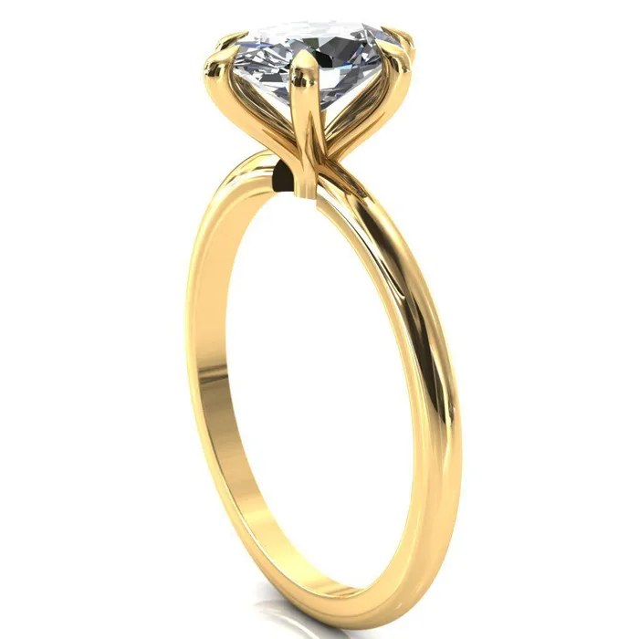 Gracey Oval Center Stone 6Claw Prong Engagement Ring Fire Brilliance Rings