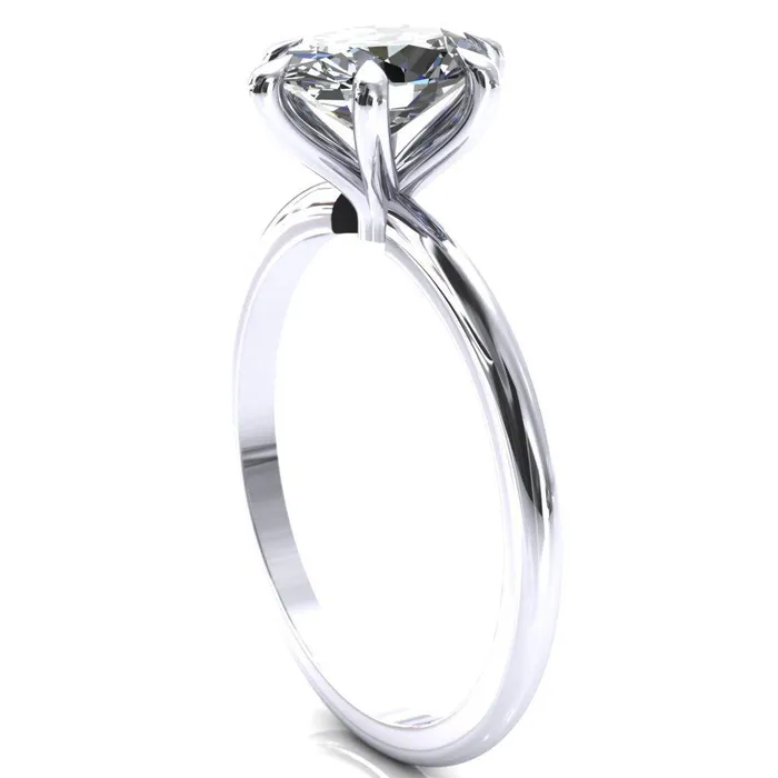 Gracey Oval Center Stone 6Claw Prong Engagement Ring Fire Brilliance Rings