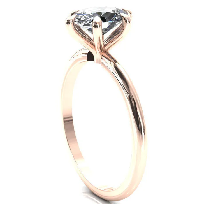 Gracey Oval Center Stone 6Claw Prong Engagement Ring Fire Brilliance Rings