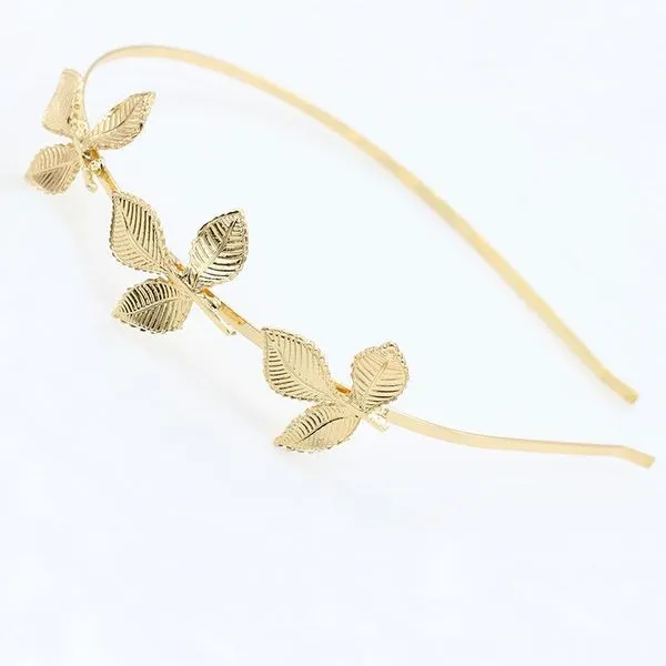 H342 Gold 3 Leaf Head Band 01 Rings
