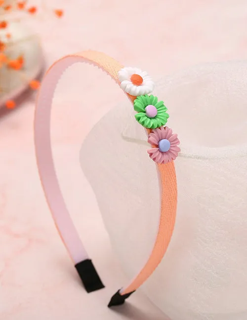 H703 Colorful Daisy Fabric Covered Head Band 02 Rings