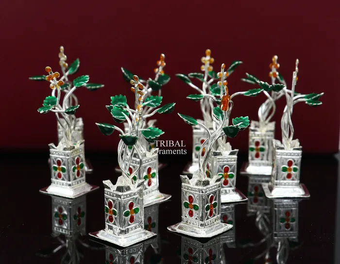 Holy Basil rosary 925 sterling silver handmade mini plant tulsi plant for puja temple article silver tulasi plant pooja article su711 TRIBAL ORNAMENTS Rings Holy Basil rosary 925 sterling silver handmade mini plant tulsi plant for puja temple article silver tulasi plant pooja article su711 TRIBAL ORNAMENTS Rings