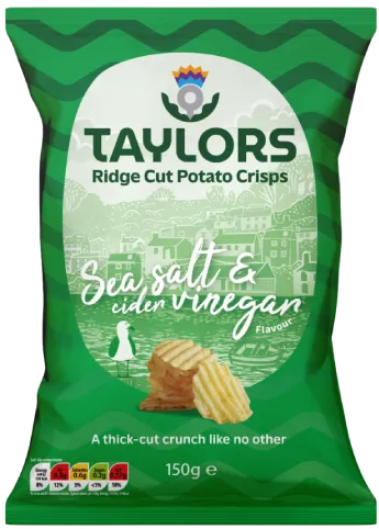 HRH International Rings Taylors Ridge Cut Crisps Sea Salt Cider Vinegar 150g HRH International Rings Taylors Ridge Cut Crisps Sea Salt Cider Vinegar 150g