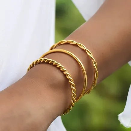 Jewelvers 18K GoldFilled Cuff Bangle Bracelet Bracelets