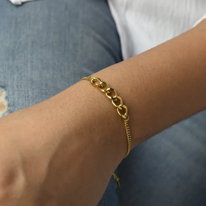Jewelvers Bracelets 18K GoldFilled Cuban Link Bracelet