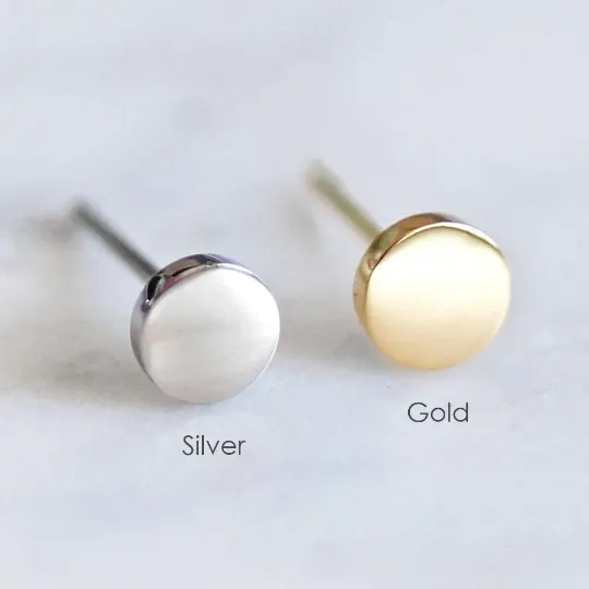 Jewelvers Earrings 14K Goldfilled Dainty Disc Studs