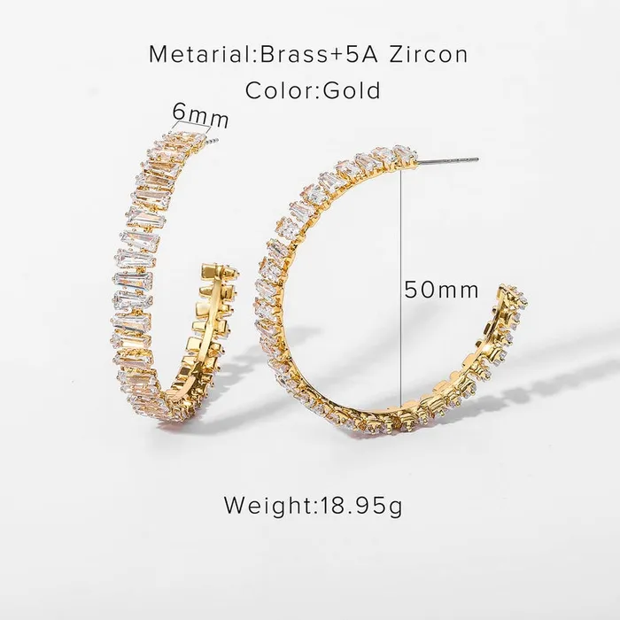Jewelvers Earrings Zircon Open Hoop Earrings For Women Jewelvers Earrings Zircon Open Hoop Earrings For Women