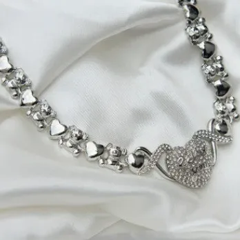Jewelvers Necklaces 18K GoldFilled Love You Teddy Necklace Set