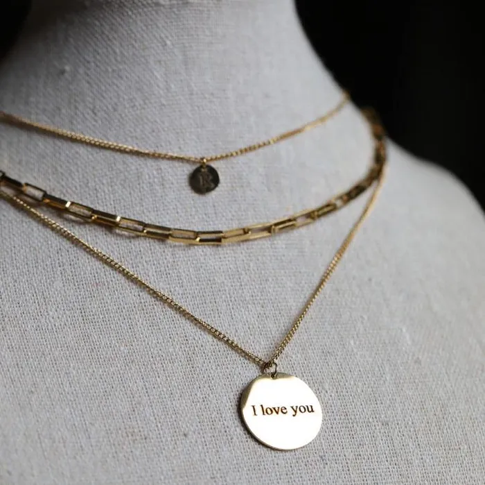 Jewelvers Necklaces Custom Engraved Disc Necklace