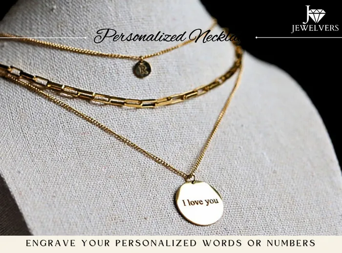Jewelvers Necklaces Custom Engraved Disc Necklace Jewelvers Necklaces Custom Engraved Disc Necklace