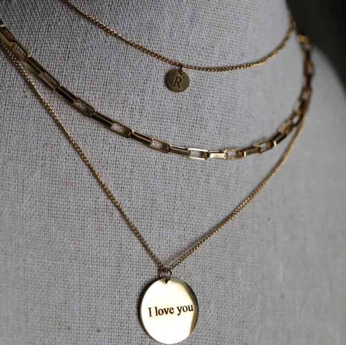 Jewelvers Necklaces Custom Engraved Disc Necklace Jewelvers Necklaces Custom Engraved Disc Necklace
