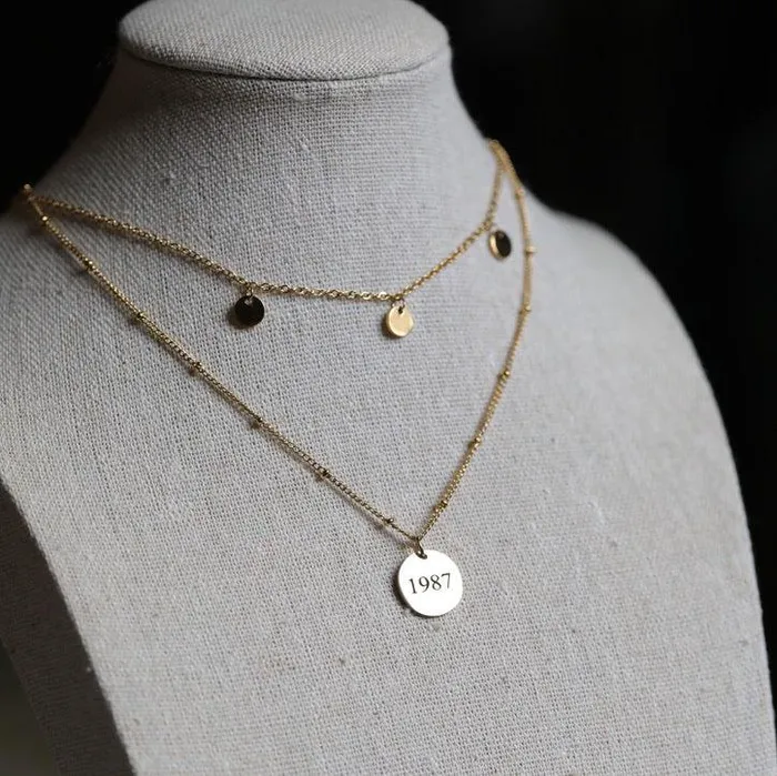 Jewelvers Necklaces Custom Engraved Disc Necklace Jewelvers Necklaces Custom Engraved Disc Necklace