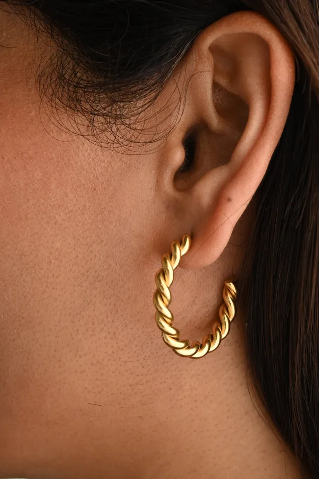 Jewelvers PreStyled Sets 18K GoldFilled Twist Rope Hoops for Women Jewelvers PreStyled Sets 18K GoldFilled Twist Rope Hoops for Women