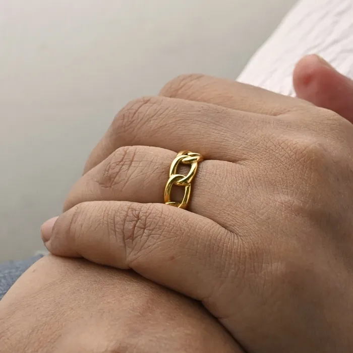 Jewelvers Rings 18k GoldFilled Chunky Cuban Link Chain Ring