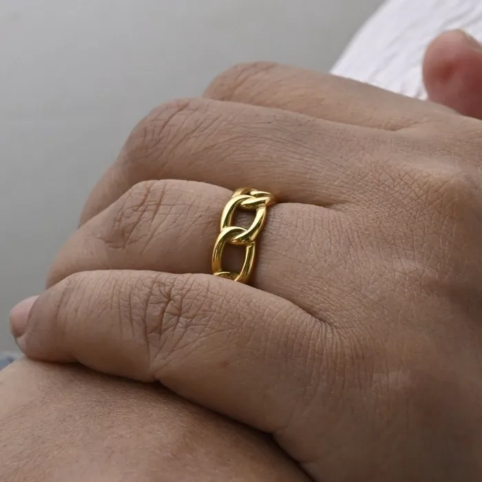 Jewelvers Rings 18k GoldFilled Chunky Cuban Link Chain Ring