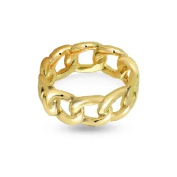Jewelvers Rings 18k GoldFilled Chunky Cuban Link Chain Ring