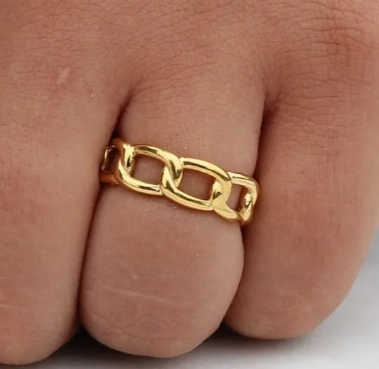 Jewelvers Rings 18k GoldFilled Chunky Cuban Link Chain Ring